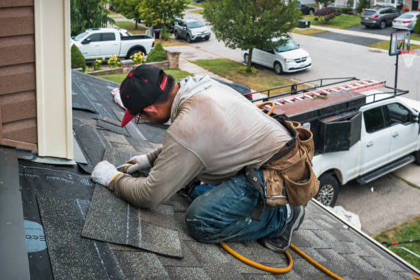 Professional Storm Damage Roof Repair technician working in Honeyville, UT